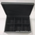 Handmade Black Tea Leather Packaging Box For Gift